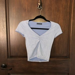 Blue & white floral top